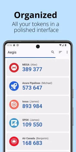 Aegis Authenticator, screenshot 1