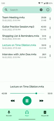 Fossify Voice Recorder, screenshot 2