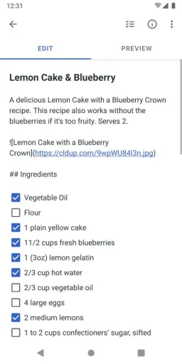 Simplenote, screenshot 1