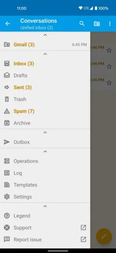 FairEmail, screenshot 2